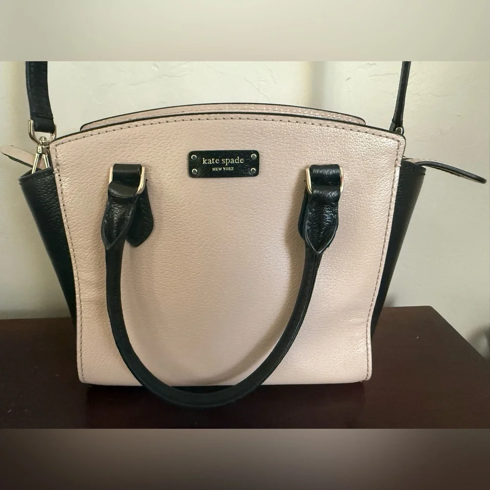 Kate Spade Jeanne Satchel Crossbody Handbag‎ Cream/Black Purse